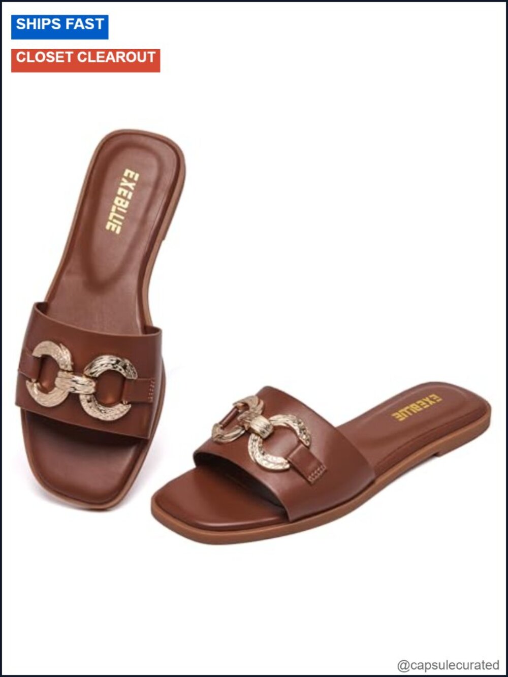 Women's Flat Slide Sandals Dressy Open Toe Slip On Summer Beach Sandals Faux